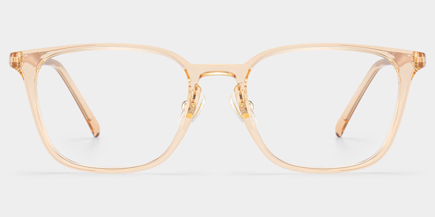 Lily Rectangular Round Glasses in Light Yellow Frame | ZEELOOL