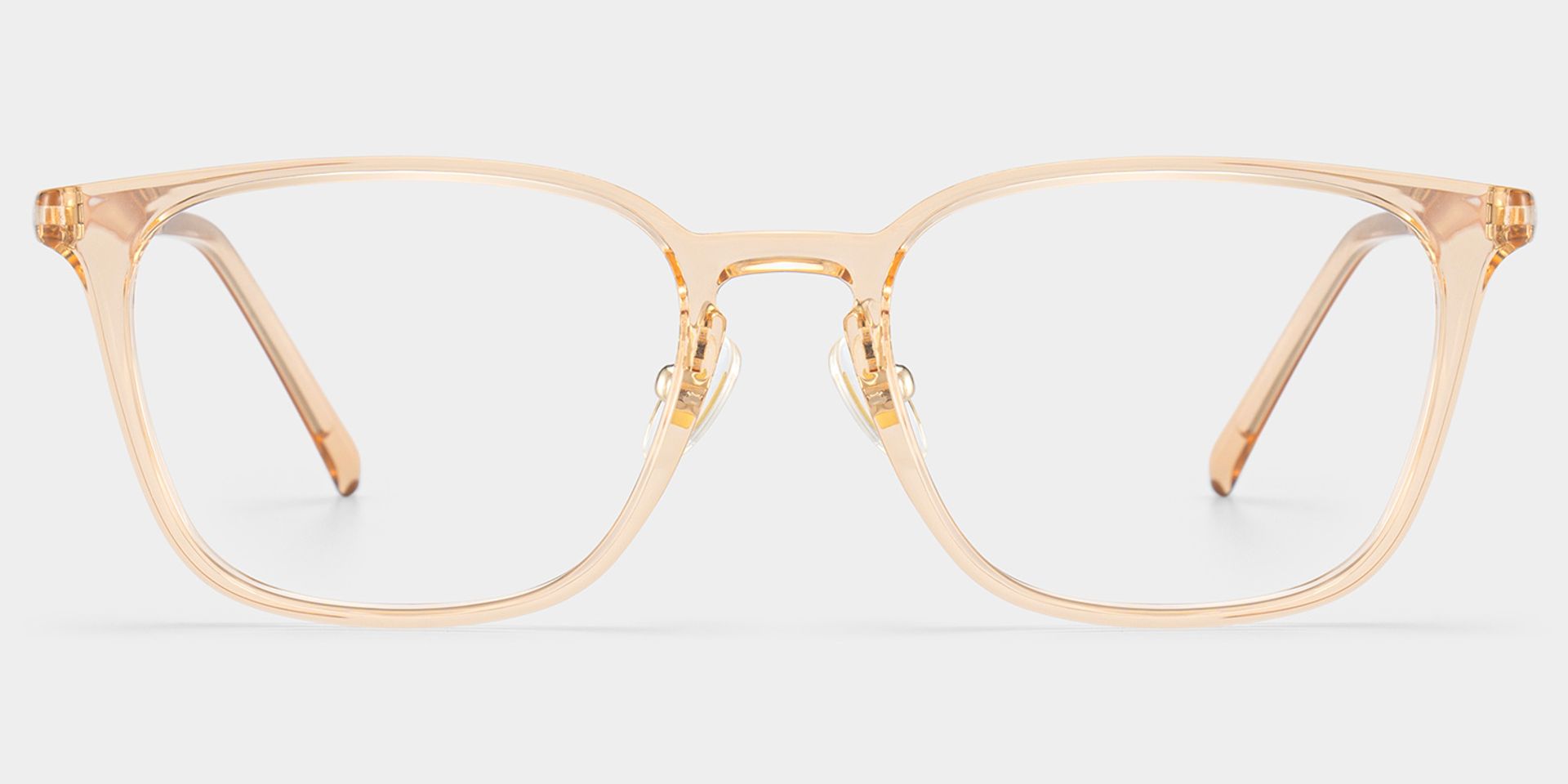 Lily Rectangular Round Glasses in Light Yellow Frame | ZEELOOL1
