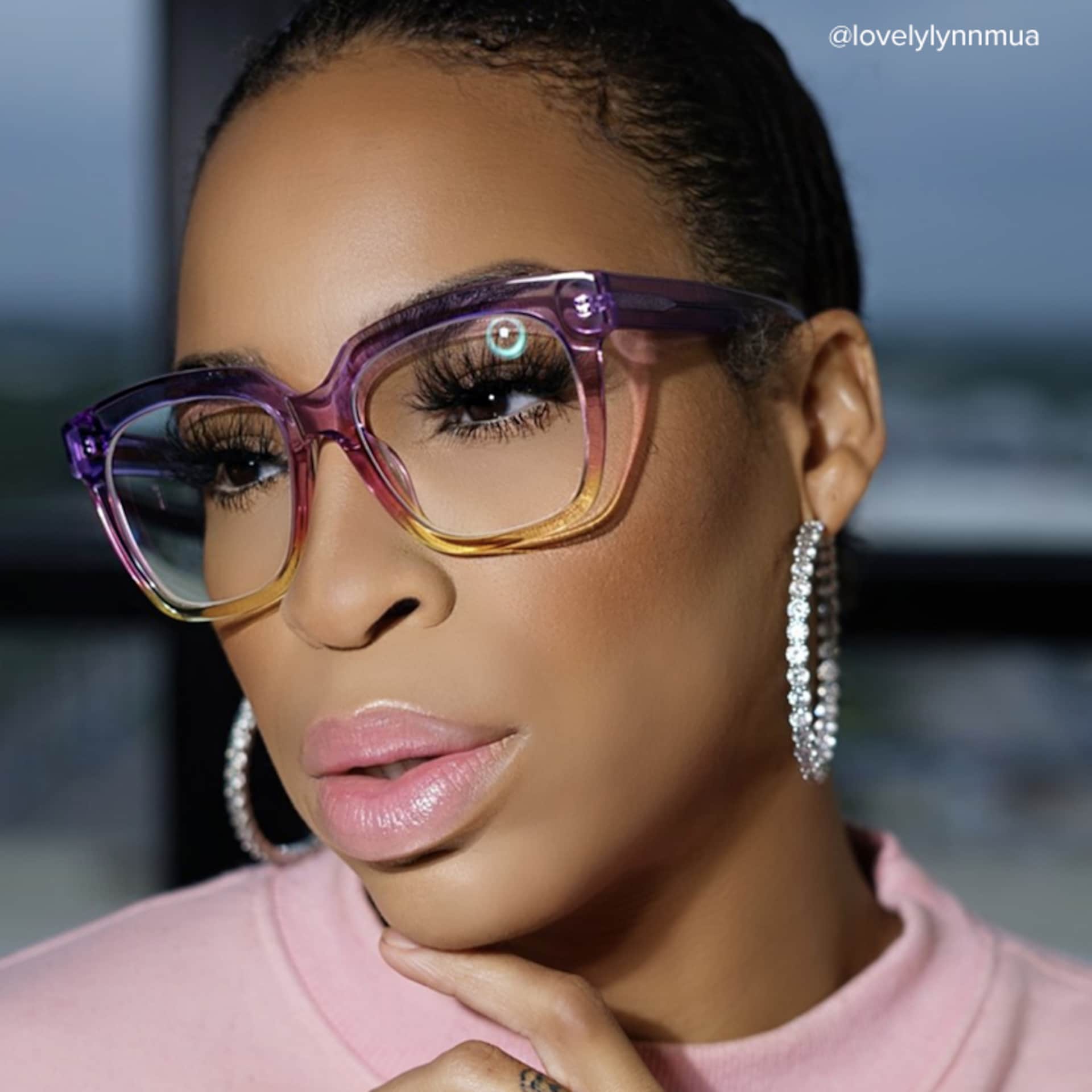 Xion Square Pink-Yellow Eyeglasses & Bright Frames8