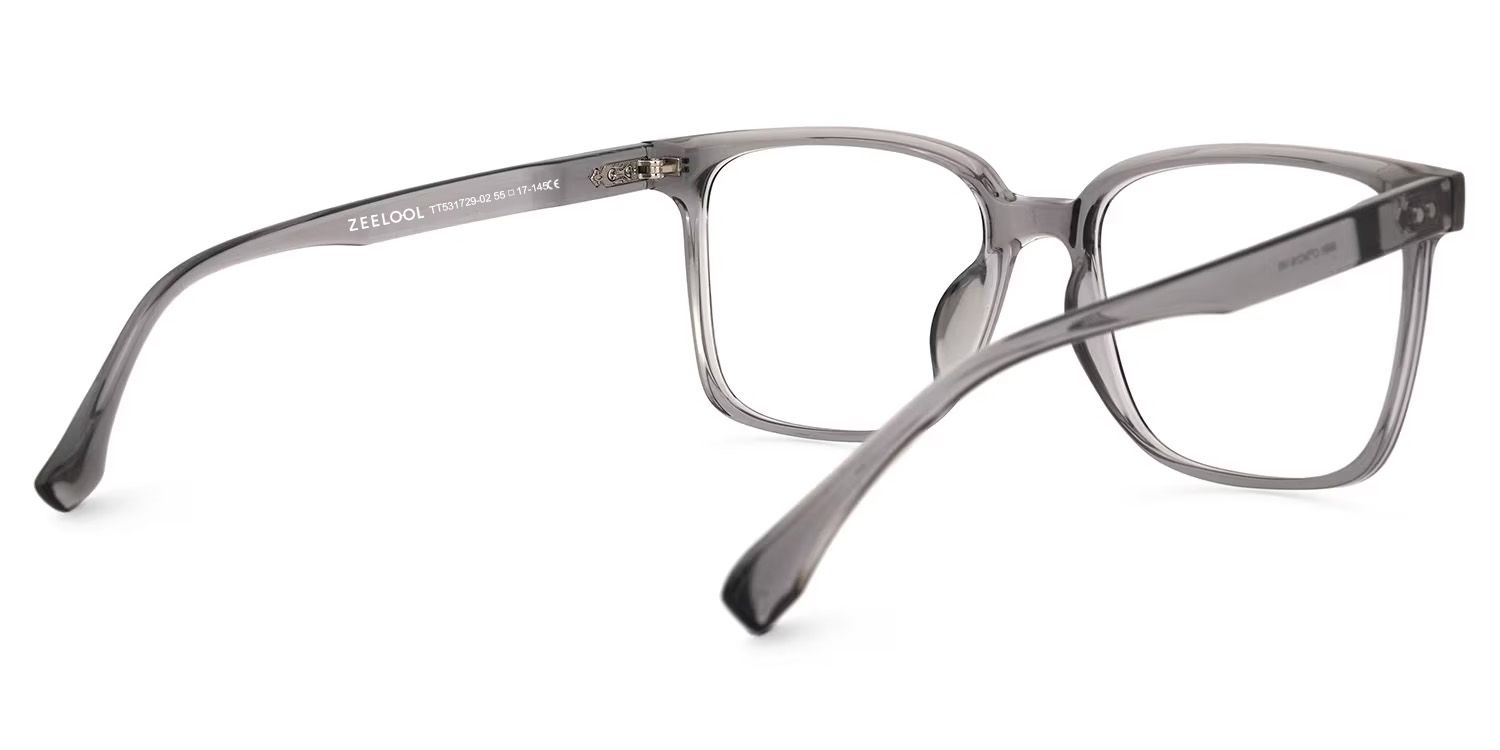 Contreras Square Gray Glasses | Zeelool Glasses3