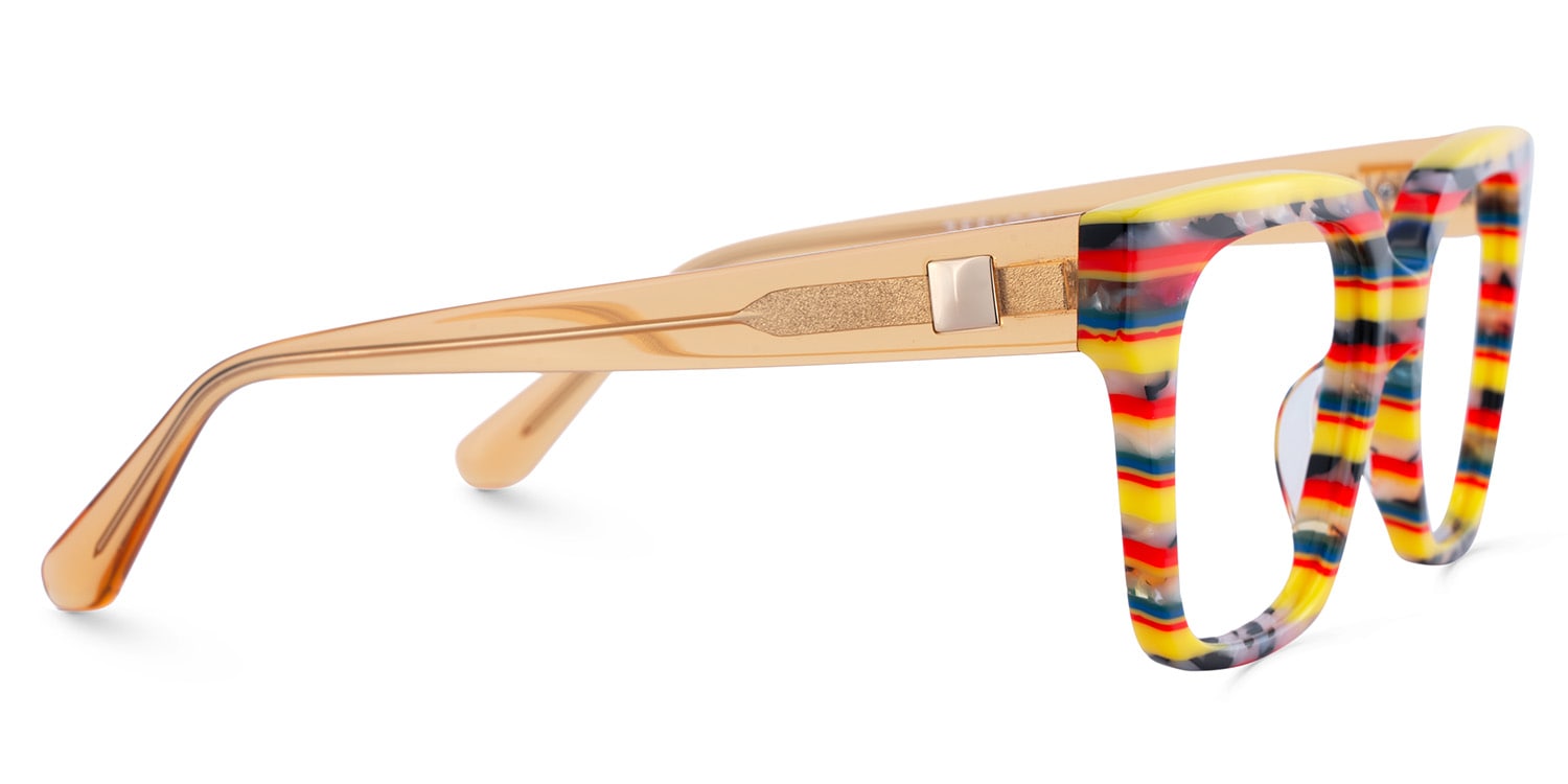 Sammi Square Yellow Red Glasses4