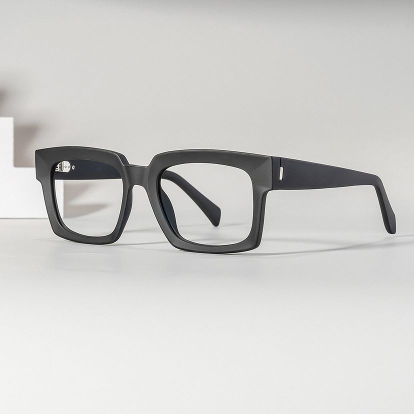 Amadeo Rectangle Black Glasses