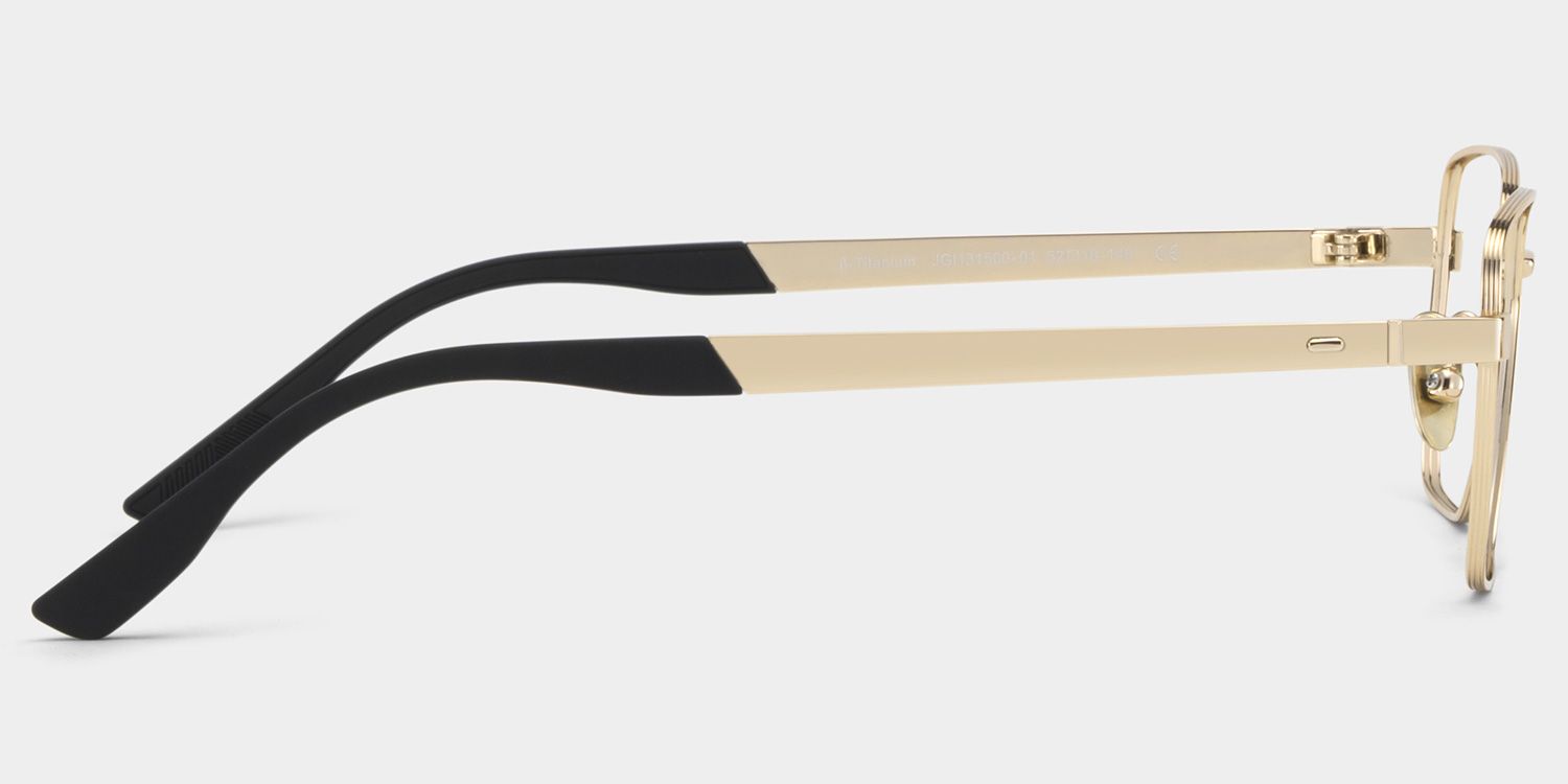 Jameson Gold Frame Prescription Glasses with Geometric Shape | ZEELOOL6