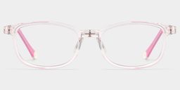 Luca Rectangle Clear Pink Glasses0