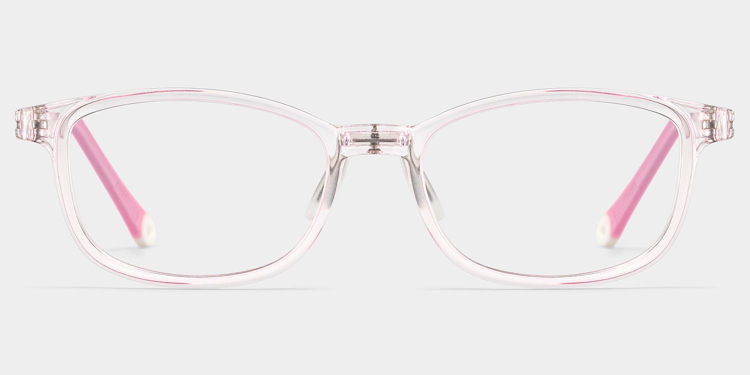 Luca Rectangle Clear Pink Frame Eyeglasses for Pre-tweens0