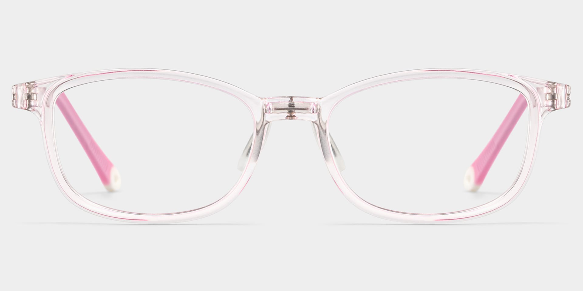Luca Rectangle Crystal Pink Frame Eyeglasses for Pre-tweens0