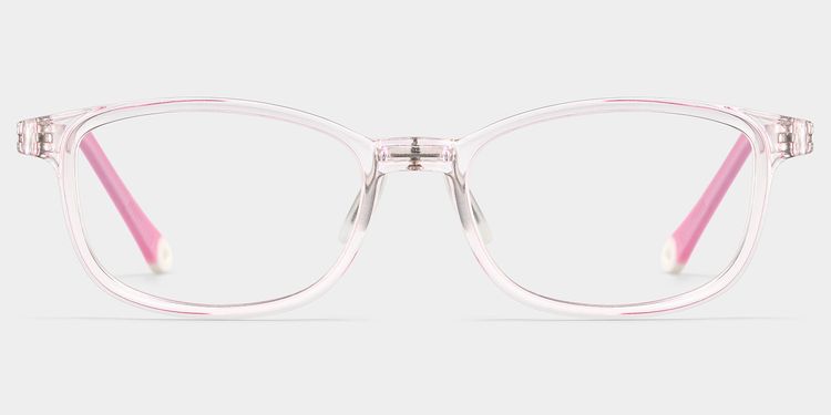 Luca Rectangle Clear Pink Glasses
