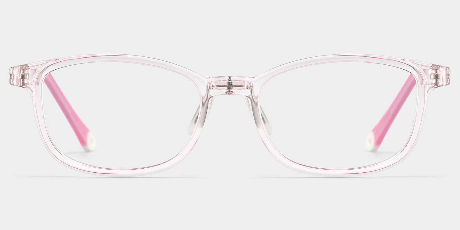 Luca Rectangle Crystal Pink Glasses