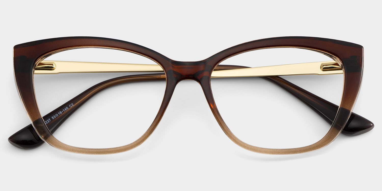 Harlow Brown Frame Glasses with Rectangle Frame Online | ZEELOOL2