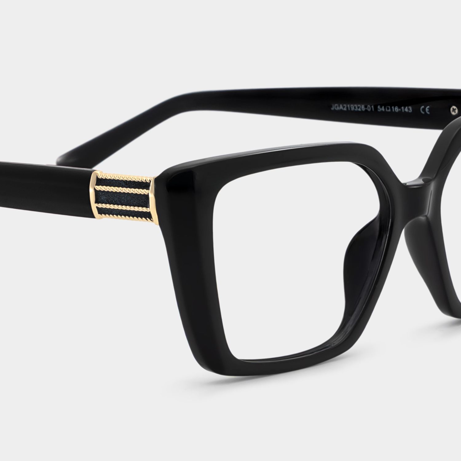Emery Black Full Rim Geometric Eyeglasses | ZEELOOL5