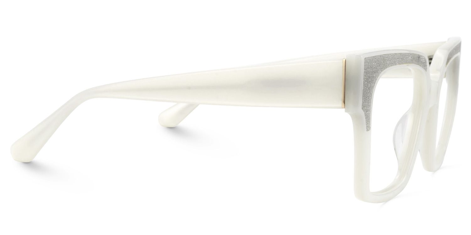 Merelin White Eyeglasses with Square Shape2