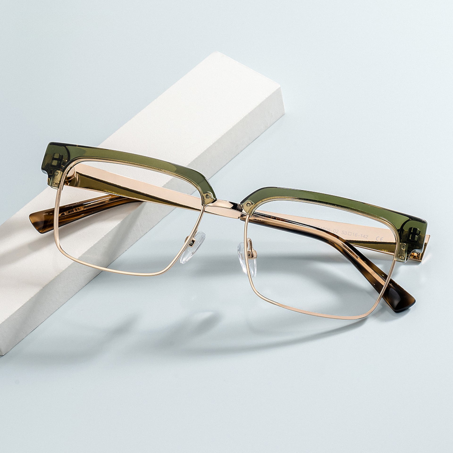 Green Browline Frame Glasses - Gerena on Sale | Zeelool0