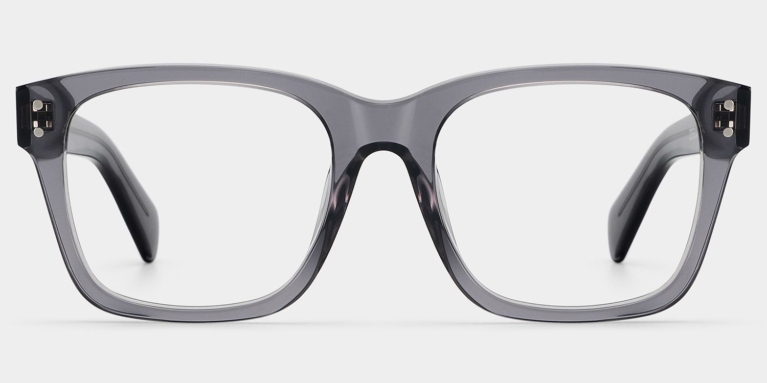 Fussell Square Gray Full-Frame Glasses | ZEELOOL