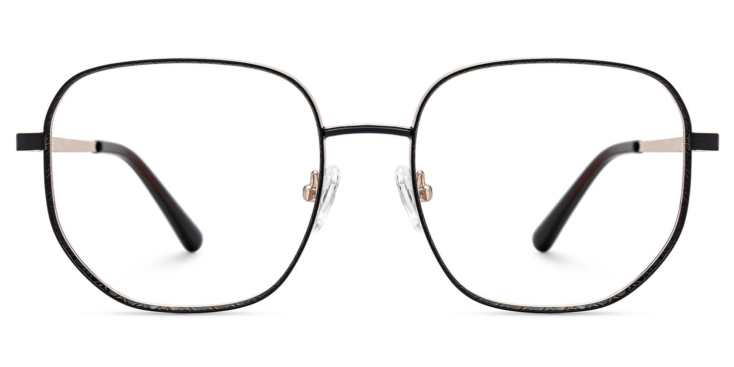 Steeve Metal Square Black Frame Glasses | Zeelool0