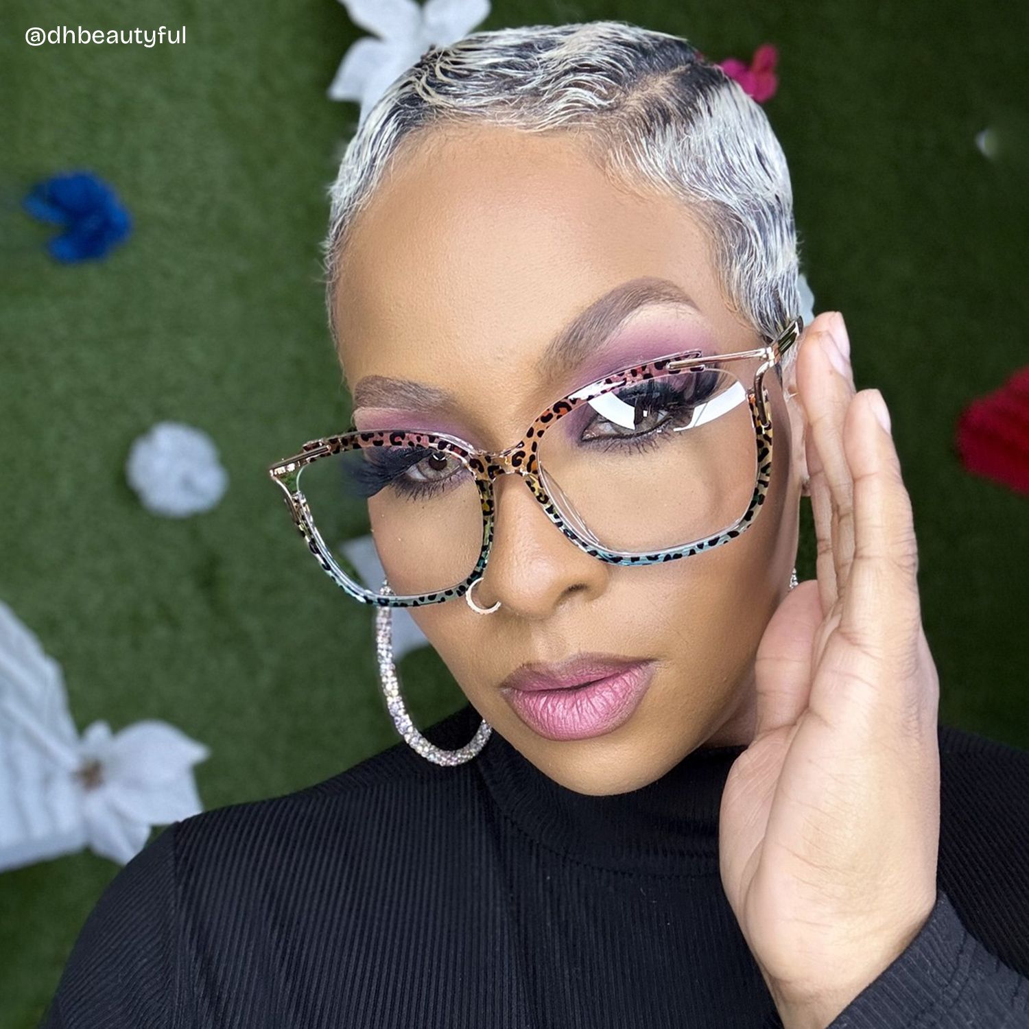 Spring hinges Sidibe Eyeglasses, Sidibe Blue leopard Glasses -Zeelool5