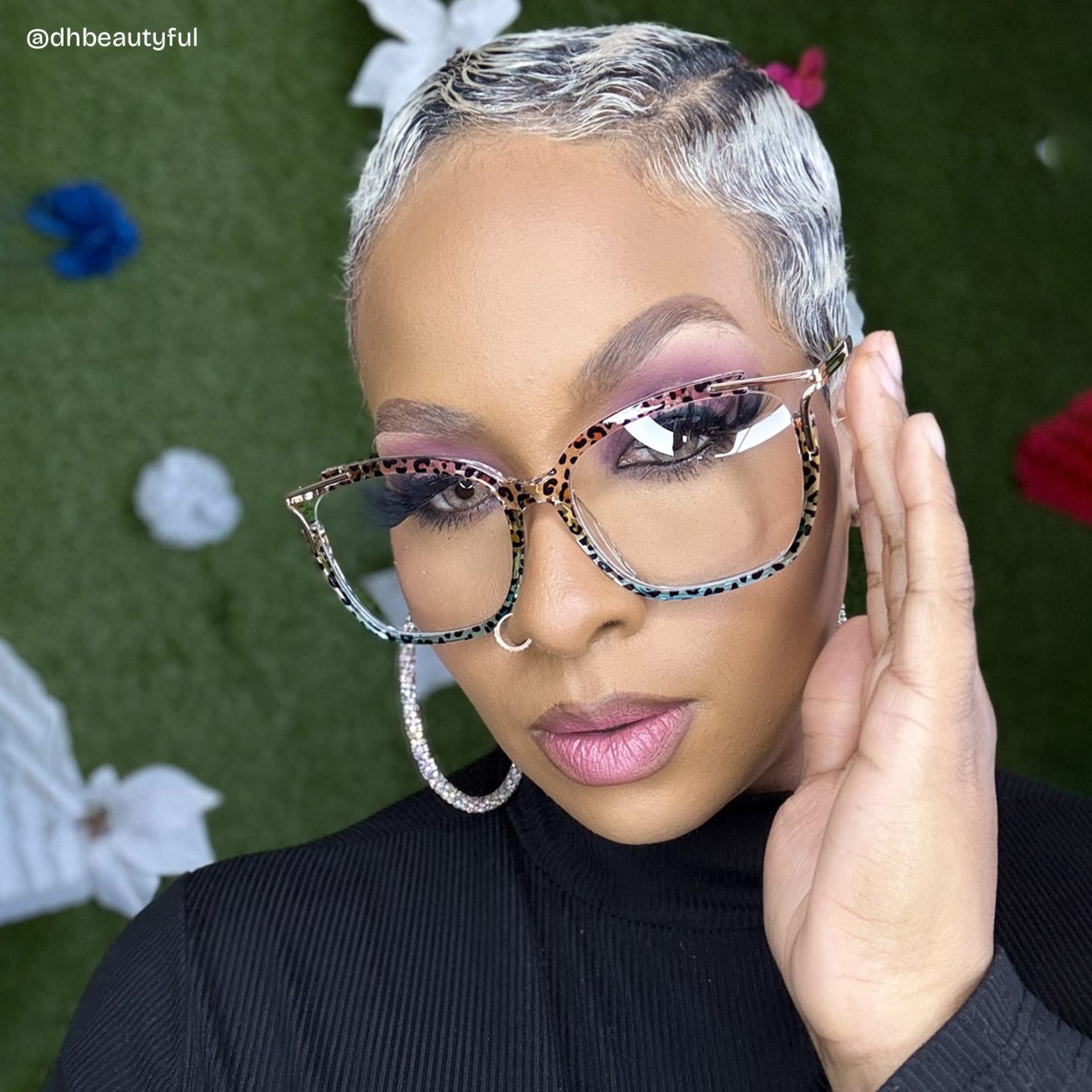 Spring hinges Sidibe Eyeglasses, Sidibe Blue leopard Glasses -Zeelool6