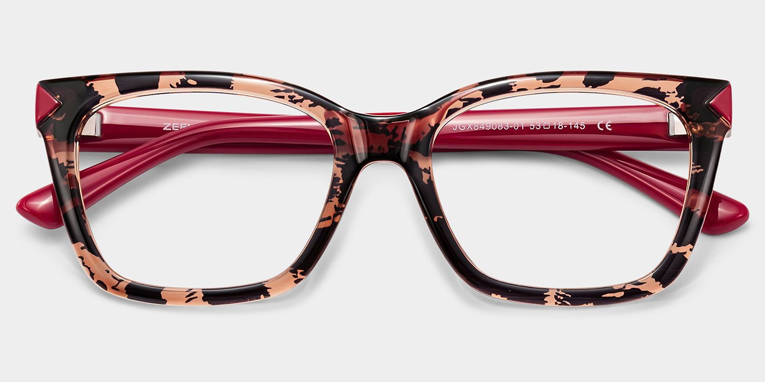 Victoria Leopard Print Square Glasses | ZEELOOL2