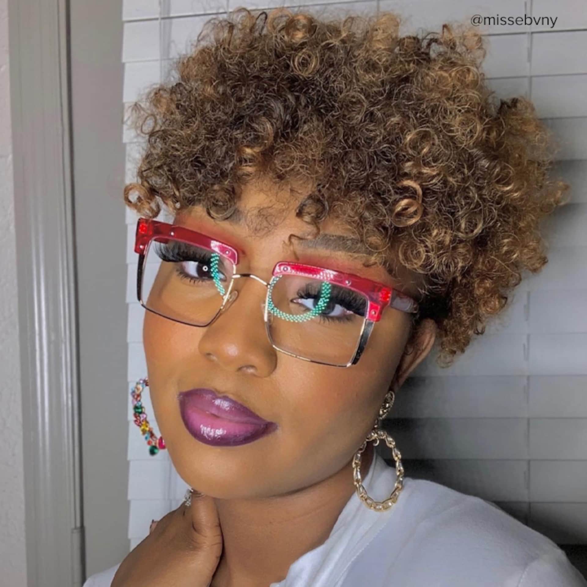 Kiana Square Bright-Pink Frame Glasses | Zeelool5