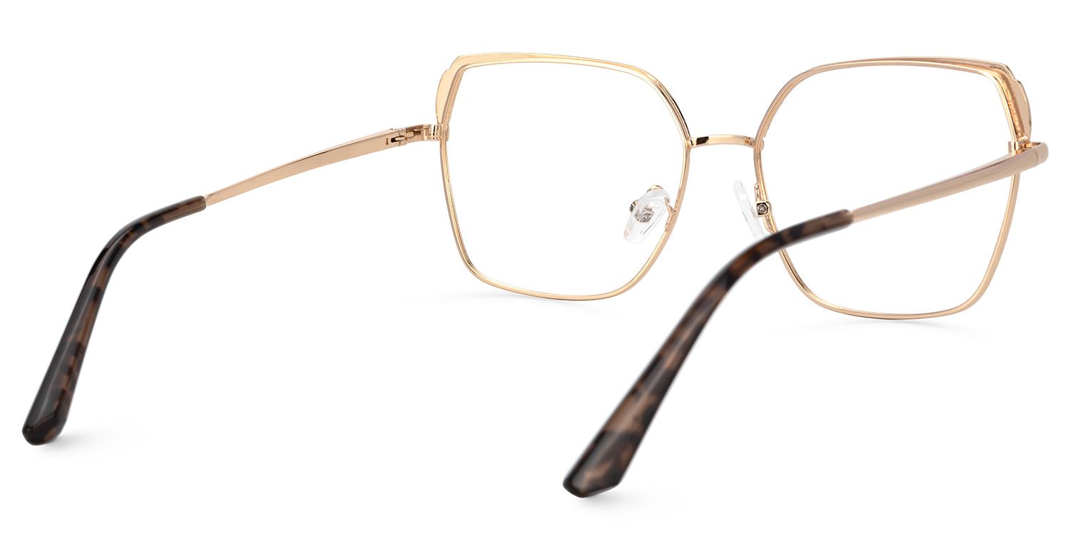 Shayla Metal Square Tortoise Frame Glasses | Zeelool3