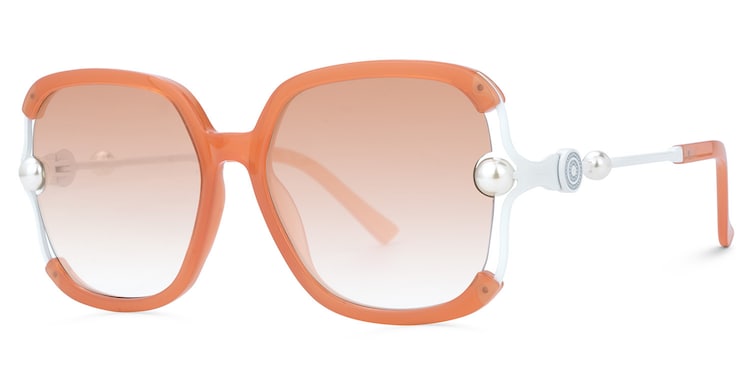 Steffanie Square Orange Sunglasses