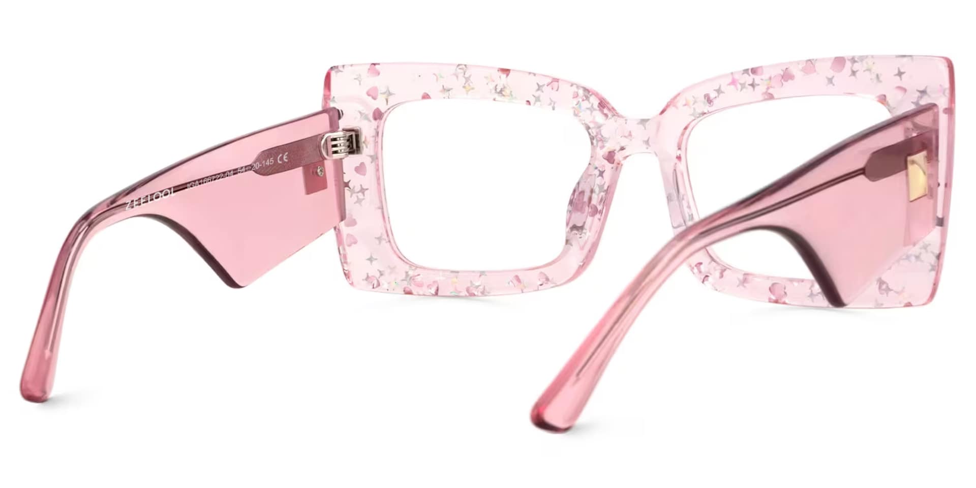 Mitia Sparkly Pink Glitter Frames Glasses for Women3