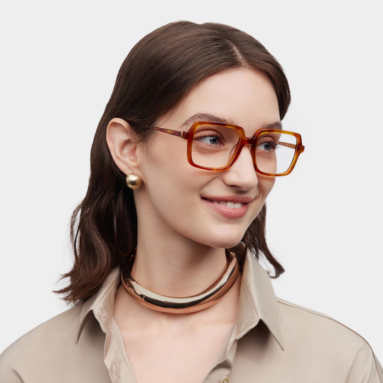 Beatrice Rectangle Yellow Frame Eyeglasses for Women| ZEELOOL1