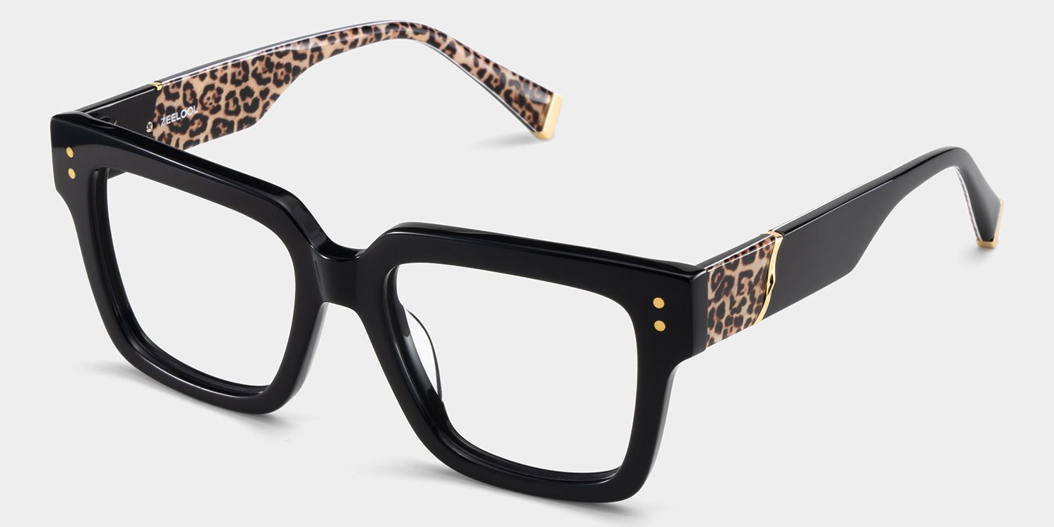 Caius Black Frame Glasses with Square Frame Online | ZEELOOL7
