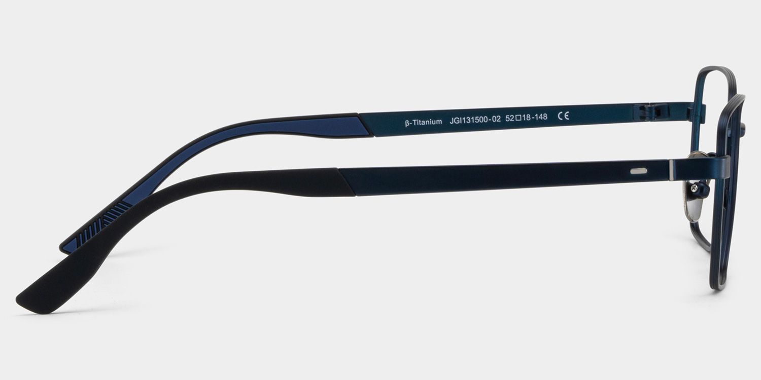 Jameson Blue Frame Prescription Glasses with Geometric Shape | ZEELOOL6