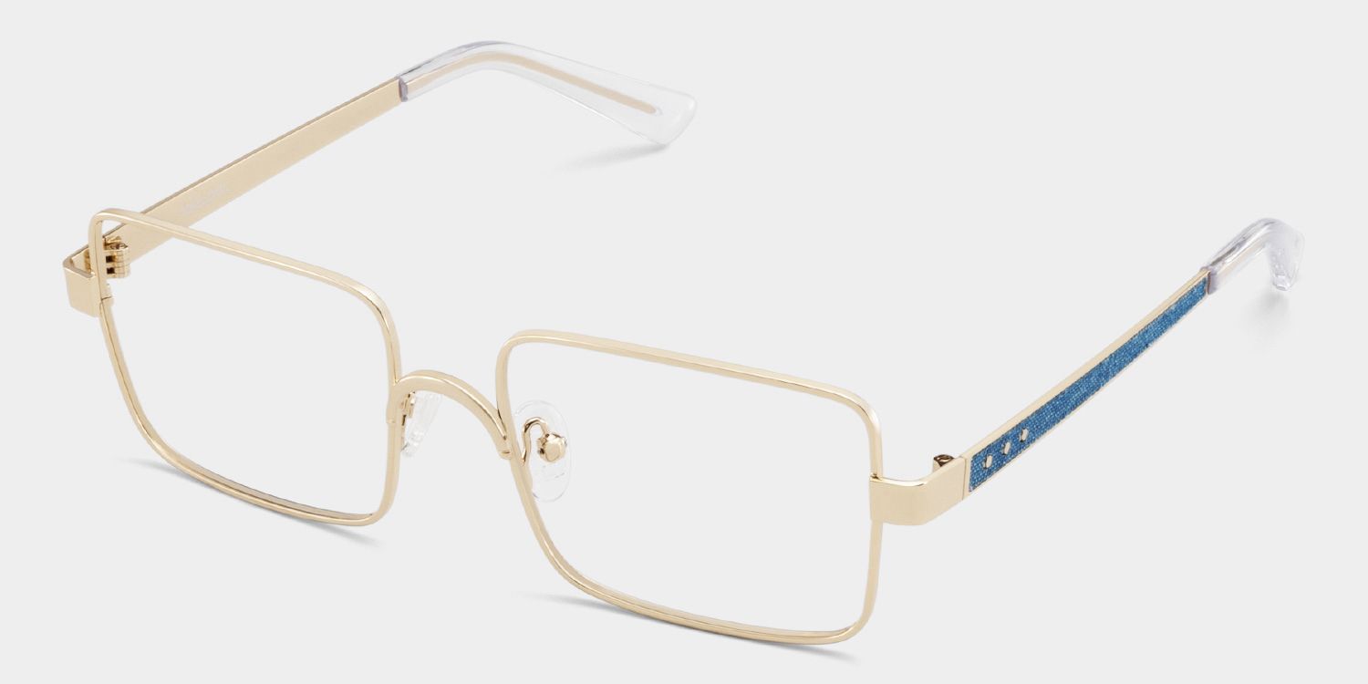 Gavin Eyeglasses in Rectangle Gold Frame | ZEELOOL3