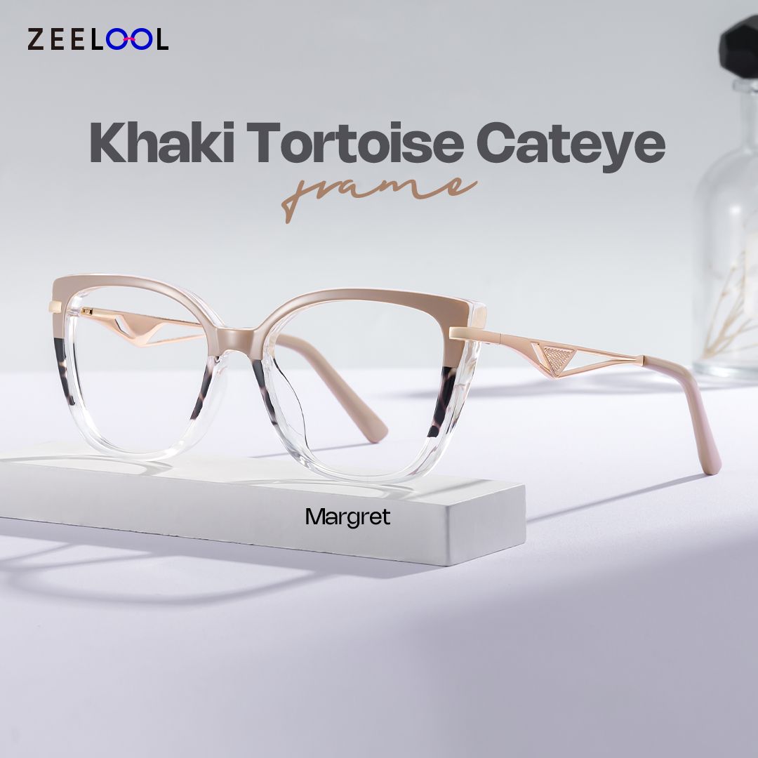 Cateye Shape Blue Light Blocking Glasses with Three Color Blocking0