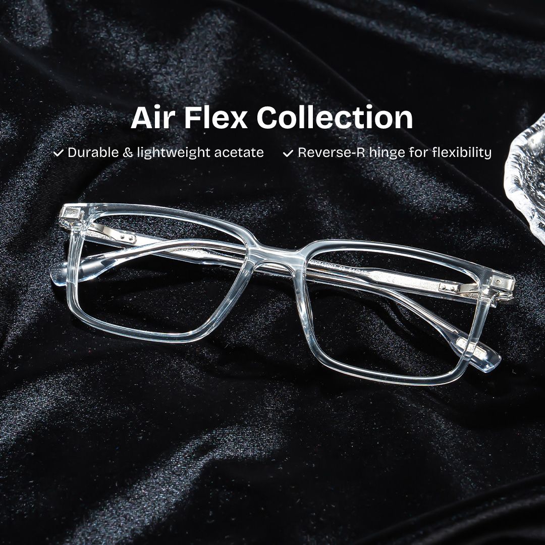 Cyrus Grey Rectangle Glasses for Men | ZEELOOL0