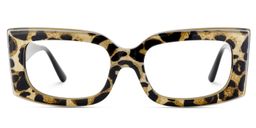 Orduno Rectangle Brown Leopard Glasses1