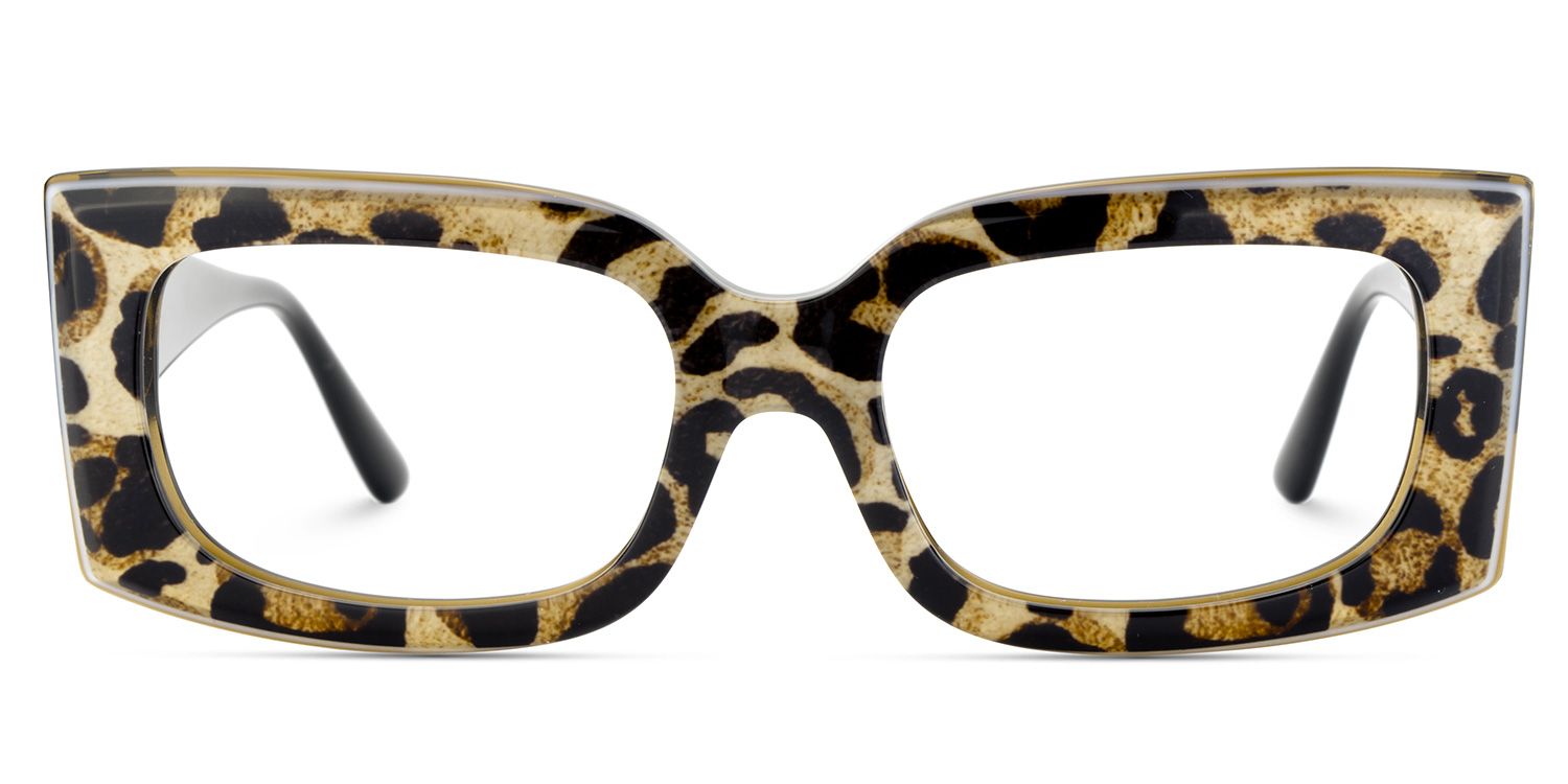 Orduno Brown Leopard Rectangle Shape Eyeglasses | Zeelool1