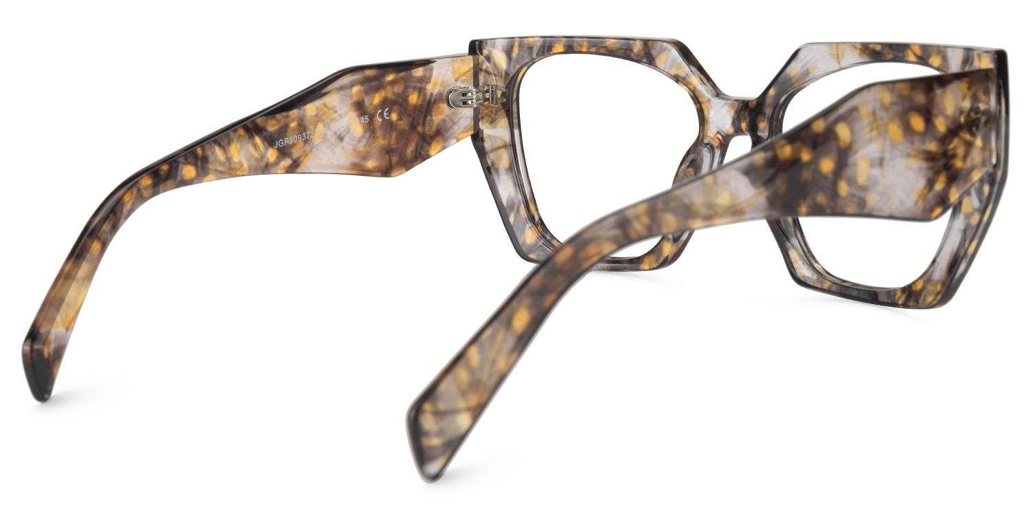 Sileidy Geometric Eyeglasses and Yellow-Floral Frame3