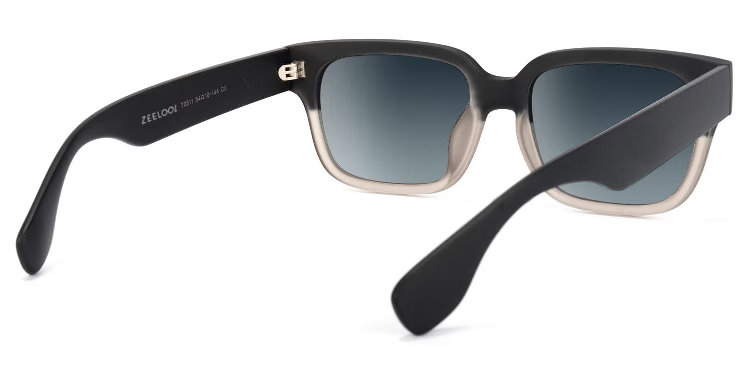 Colin Rectangle Black-Gray Sunglasses | Zeelool Glasses3