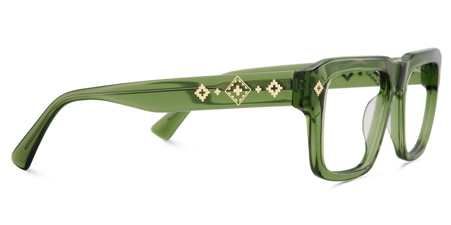 Ramdass Green Rectangle Prescription Glasses | Zeelool4
