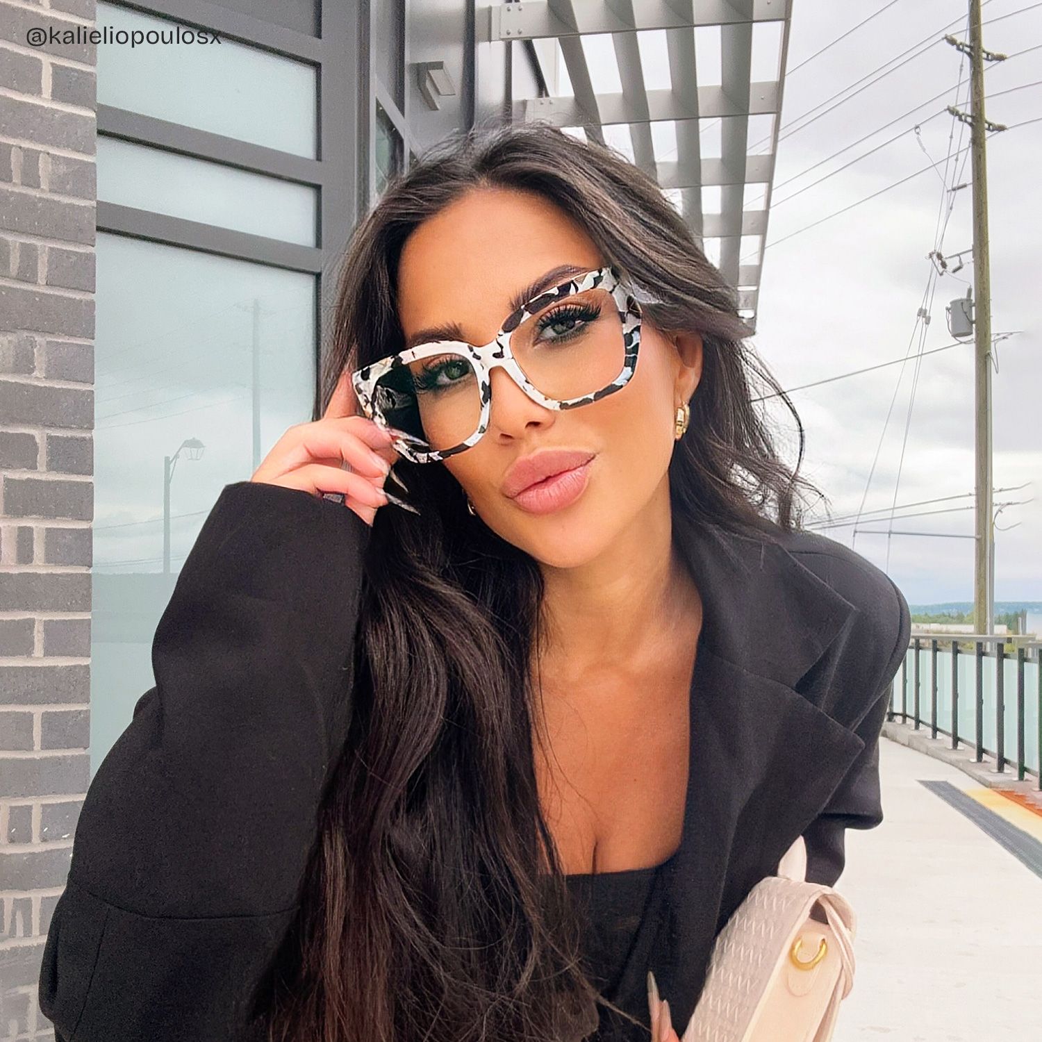 Dax Square cow print Frame Eyeglasses for Women| ZEELOOL