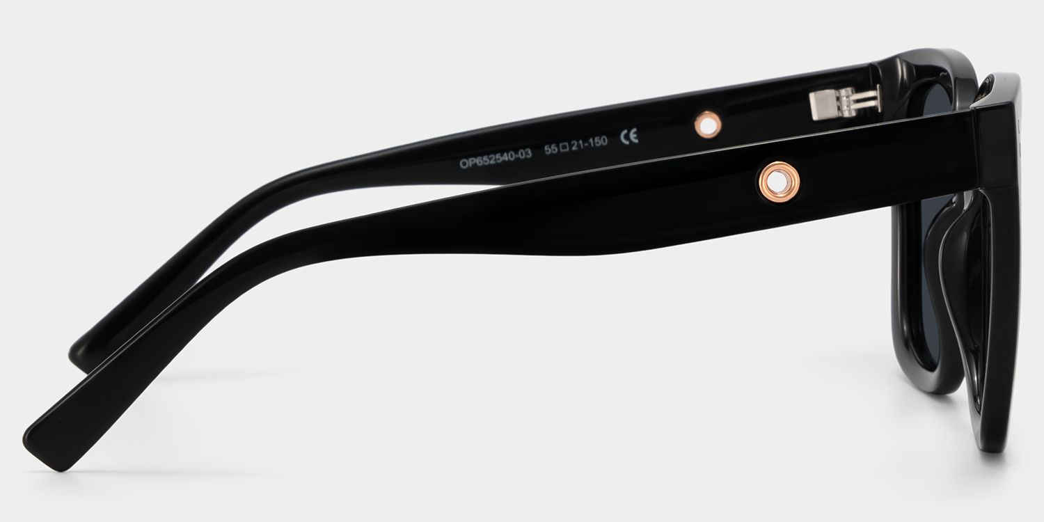 Ebony Square Black Glasses and Eyeglasses3
