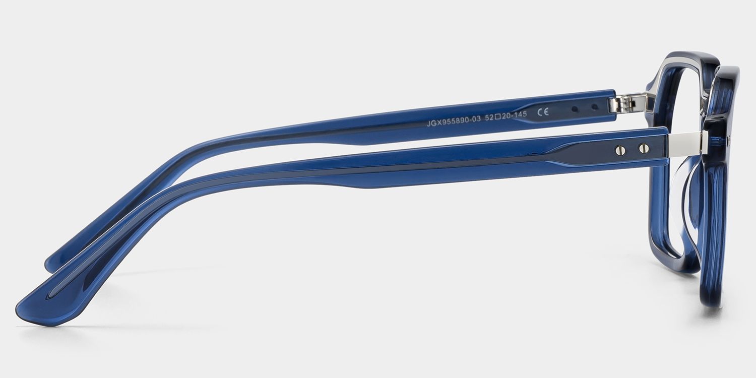 Brendan Blue Geometric Frame Glasses for Men | ZEELOOL4