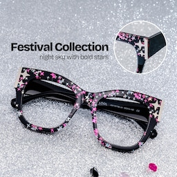 Minfia Square Black Pink Glasses0