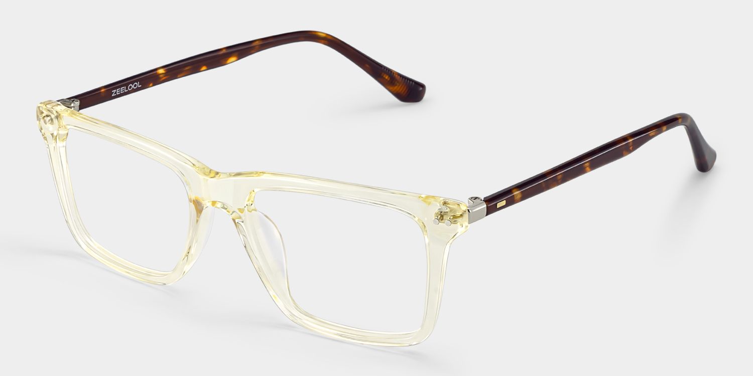 Harper Yellow Frame Prescription Glasses with Rectangle Shape | ZEELOOL3