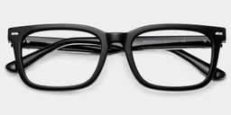 Patrick Rectangle Black Glasses2