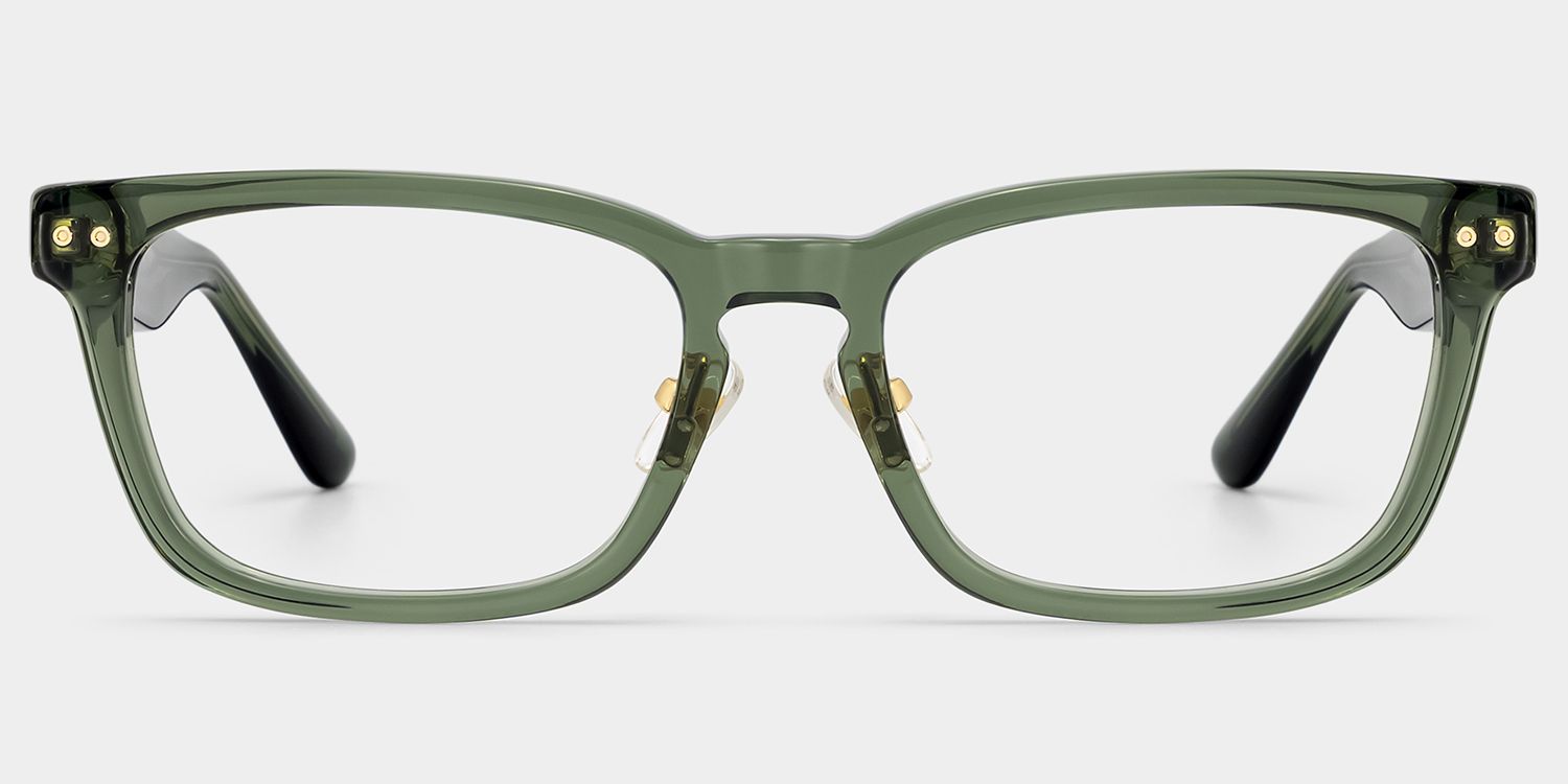 Buzz Green Rectangle Frame Glasses for Men | ZEELOOL1
