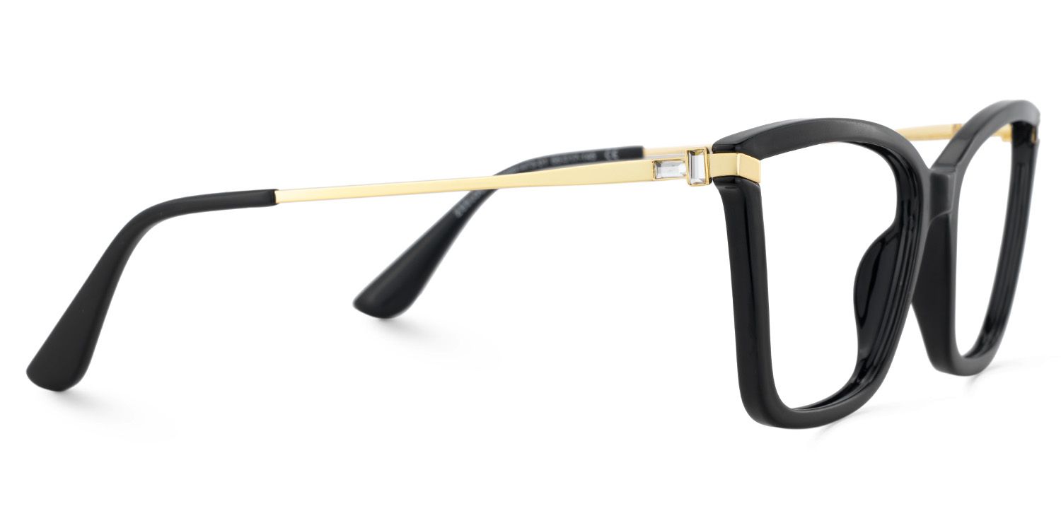 Stephens Cateye with Black Glasses Oversized Frames | Zeelool4