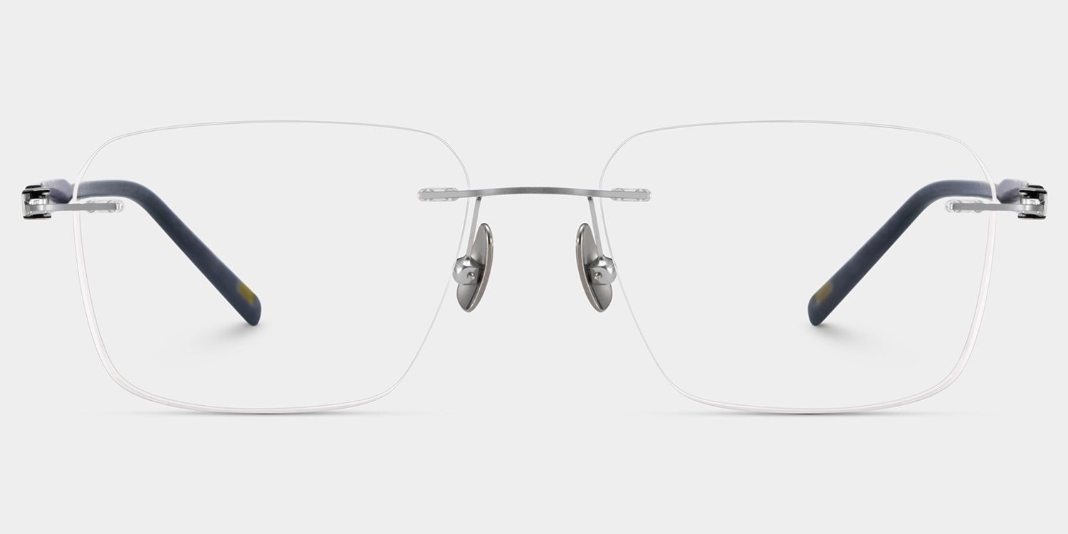 Claire Rectangle Silver Frame Eyeglasses for Man| ZEELOOL2