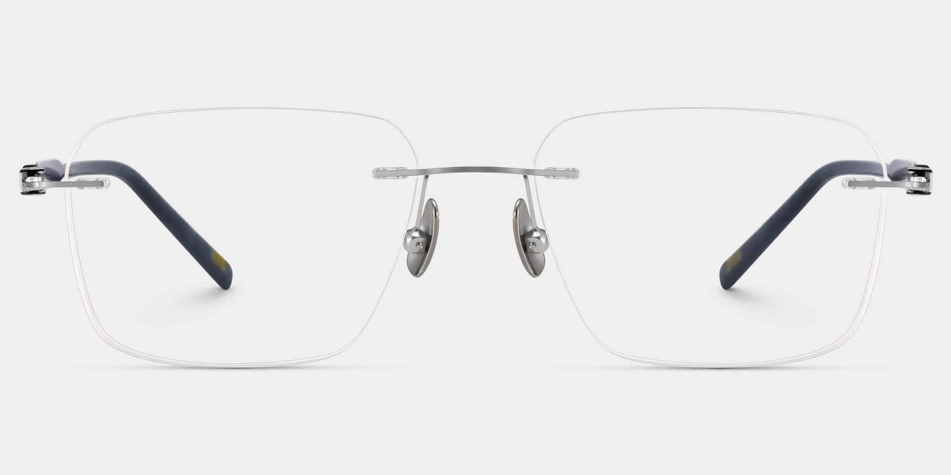 Claire Rectangle Silver Frame Eyeglasses for Man| ZEELOOL2