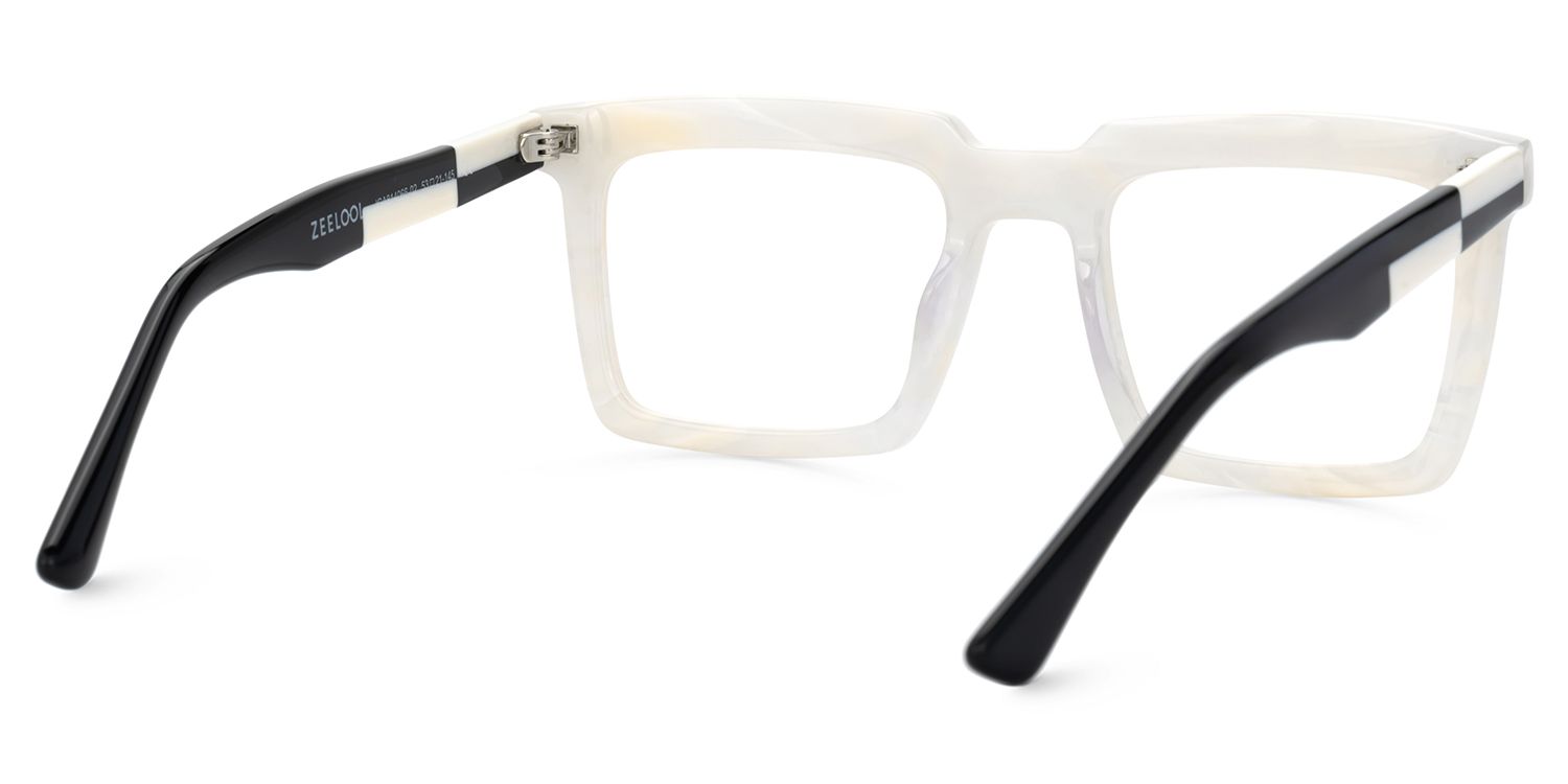 Leblanc Square White Acetate Glasses for Men | Zeelool4