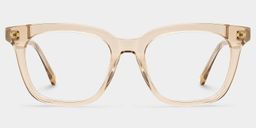 Angela Beige Rectangle Glasses2