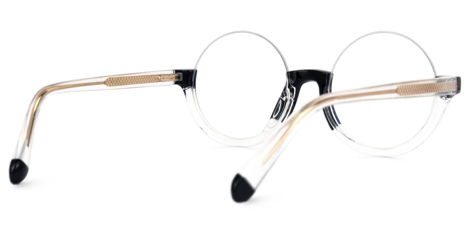 Cheril Round Black-Crystal Glasses3