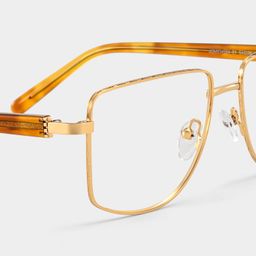 Felicity Gold yellow Geometric Glasses7